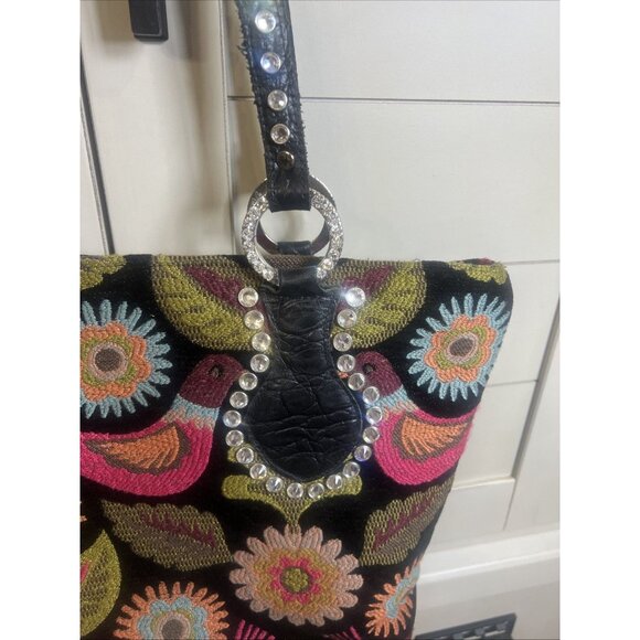 Raviani Garland Tx Tote Bag Tapestry Western Boho Bling Jacquard Floral Purse - Picture 3 of 16